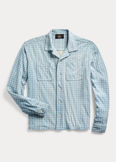 Men's Ralph Lauren Plaid-Print Jersey Camp Shirts | 562401TOP